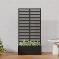 Casaphoria Metal Raised Garden Bed with Trellis, 59"x30"x12" Planter Box for Climbing Plants, Vegetables & Vines, Features Drainage Holes and Privacy Screen, Black-Harold