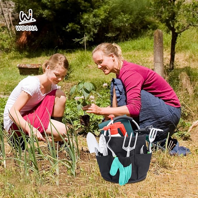 Wooha Tool Organizers Bag 17L Collapsible Tool Bag Laundry Organizer Outdoor Camping Garden Harvest Basket Home Bathroom Storage Bath Wash Bag（Black）