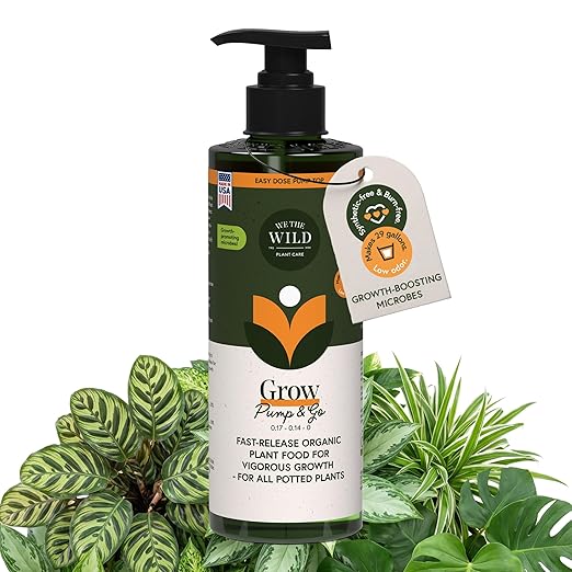 We the Wild Organic Grow Pump and Go - Liquid Plant Food and Fertilizer for Indoor Houseplants - 16.9 fl oz