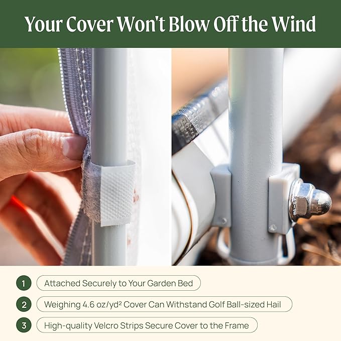 Vego garden 2.0' x 6.5' (6 in 1) Cover Netting System, 35% Shading Rate for Plant Protection, Pest Control Frame Cover Kit, Durable & Heavy-Duty Garden Cover (Garden Beds Not Included)