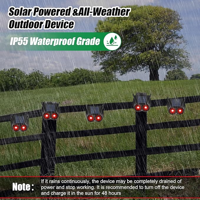 Qualirey 10 Pack Solar Animal Repellent Nocturnal Predator Control Light Animal Repellent for Coyote, Raccoon, Deer, Skunk Outdoor Predator Deterrent Devices for Garden Yard Farm Chicken Coop