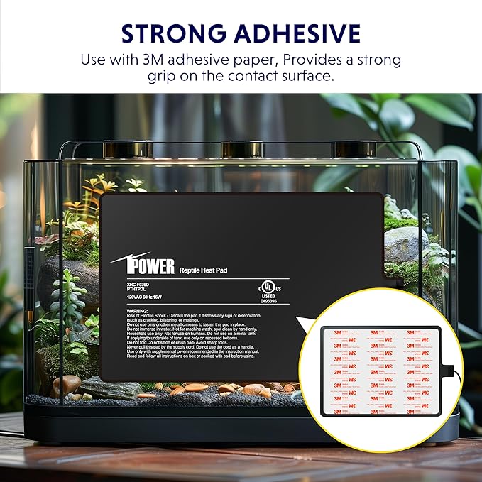 iPower 8 by 12-Inch 16W Reptile Heat Mat, LCD Digital Aquarium Thermometer, Under Tank Warmer Terrarium Heat Pad for Turtles Lizards Frogs and Other Small Animals, Multi Sizes