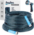 Aunfles 50FT Garden Hose - Flexible Water Hose with 10 Spray Nozzle, Lightweight Design, Easy Storage, Leak-Proof, Compact, Portable, Car Wash for Yard (Blue)