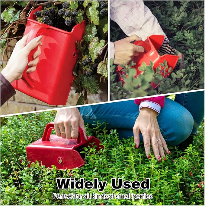 Berry Picker, 2 Pack Berry Pickers and Rakes with Metallic Comb and Ergonomic Handle for Easier Berry Picking, Blueberry Rake Scoop for Blueberries, Lingonberries and Huckleberries