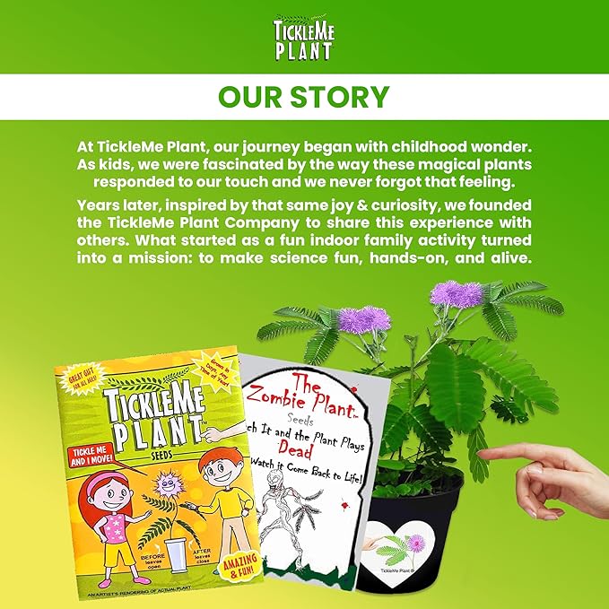 TickleMe Plant Deluxe Family Greenhouse Kit - Grow the Playful Plant that Closes Its Leaves When Tickled! Includes Mini Greenhouse, 3 Seed Packets, Soil Pellets & Pots - Fun Indoor Gardening Gift