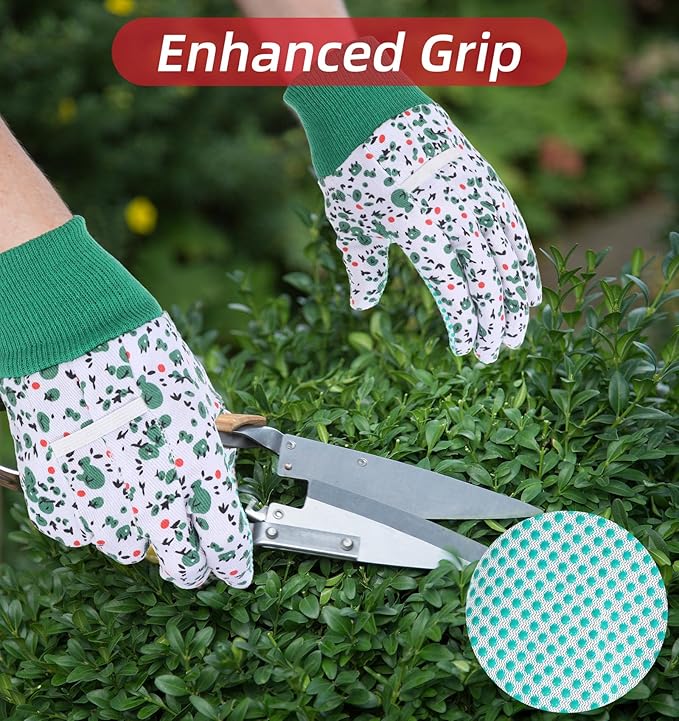 4 Pairs Small Garden Gloves for Women, Cotton Garden Gloves for Women (Multicolor)