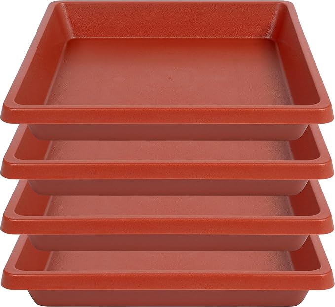 Plant Saucer 12 Inch Square 4 Pack, Plastic Plant Drip Trays, Plant Saucers for Indoors and Outdoors, Flower Pot Saucers, Saucers for Potted Plants, Planter Saucer, Plant Water Catcher Trays for Pots