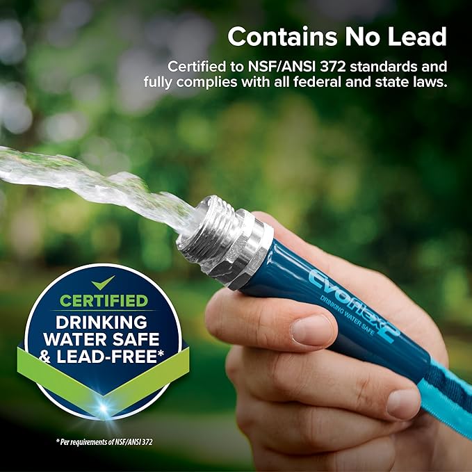 Camco EvoFlex2 50-ft Drinking Water Hose - RV Drinking Water Hose Reinforced with Fabric & Ultra Lightweight - Contains No Lead, No BPA & No Phthalate - Abrasion Resistant (22579)