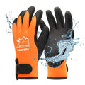 toolant 100% Waterproof Gloves for Men and Women, Winter Work Gloves for Cold Weather, Touchsreen, Thermal Gloves for Fishing, Gardening and Working in Freezer, With Grip, Orange, XX-Large