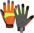 Hi-Vis Reflective Work Gloves Enhanced Visibility Impact Protection Safety Work Gloves Touchscreen Yellow Orange