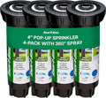 Rain Bird 1804QDPRS Pressure Regulated 1800 Series Dual Spray 4 in Pop Up Sprinkler Head, 4 Pack -Water Efficient Lawn Sprinkler with 90 Degree Quarter Pattern, 1/2 in NPT, Up to 15 Ft Spray Distance