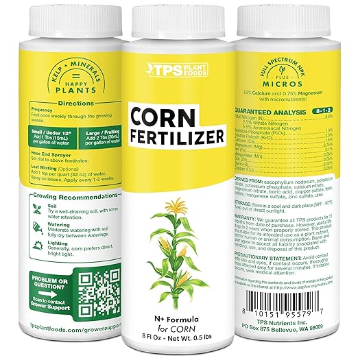 Corn Fertilizer – Liquid Plant Food for Bigger Ears, Strong Stalks & Healthy Kernel Development, 1 Gallon