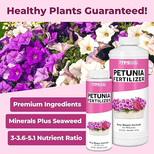 Petunia Fertilizer, Complete Liquid Petunia Plant Food, 32 oz (1 Quart)