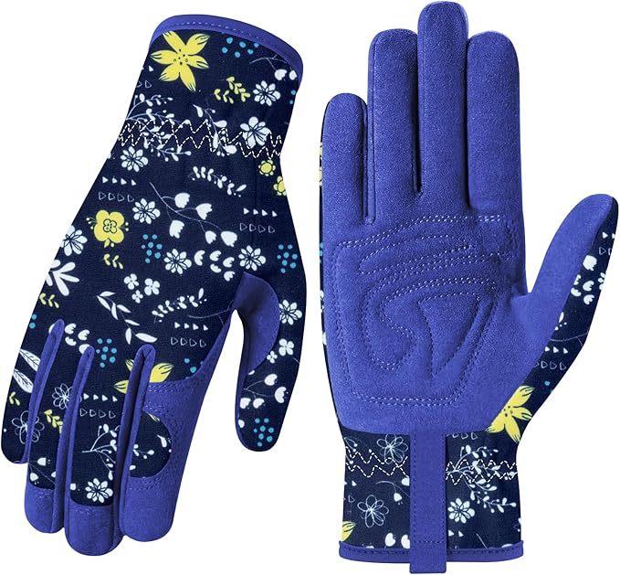 Baidast Gardening Gloves for Women, Breathable Leather Garden Gloves with Grip, Thorn Proof Work Gloves