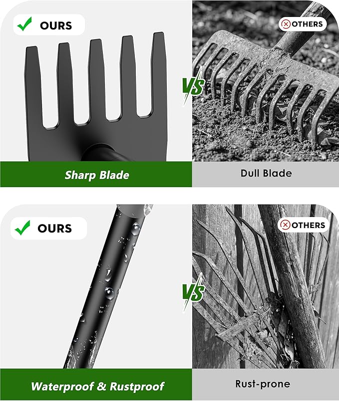 Garden Hoe, 2-in-1 Garden Hoe, 60" Adjustable Handle, Sharp Blade, Efficient Weeding & Tilling Tool for Gardening