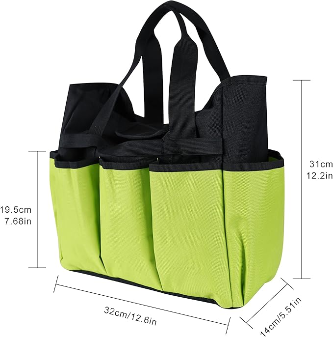 Portable Garden Tool Bag with 16 Pockets & Handle, Durable Waterproof Garden Tote Bag for women & Men, 900D Heavy Duty Gardening Tool Organizer and Storage Bags for Indoor & Outdoor