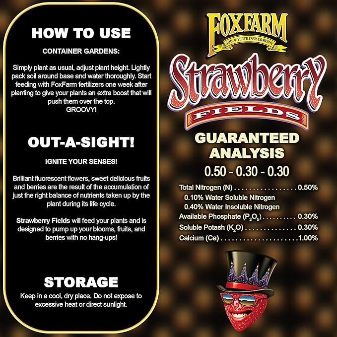 FoxFarm Strawberry Fields Fruiting & Flowering Potting Soil, 1.5cu ft (Pack of 4) - Use to Increase Blooms, Fruits, and Berries - Made for the Fruiting and Flowering Stages of Plants