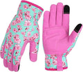 Ainiv Womens Gardening Gloves,Touchscreen Compatible Working Gloves for Weeding,Leather Garden Glove for Women Thorn Proof