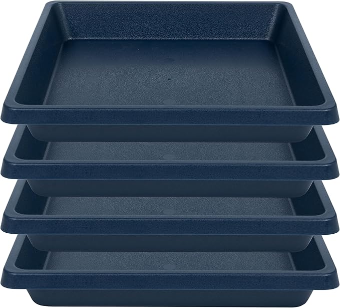 Plant Saucer 12 Inch Square 4 Pack, Plastic Plant Drip Trays, Plant Saucers for Indoors and Outdoors, Flower Pot Saucers, Saucers for Potted Plants, Planter Saucer, Plant Water Catcher Trays for Pots