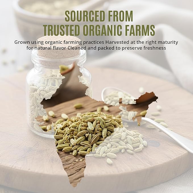 True Organic Fennel Seeds 16 oz, Gluten-Free, Non-GMO, USDA Organic Certified,For Baking,Fennel Tea and Cooking.