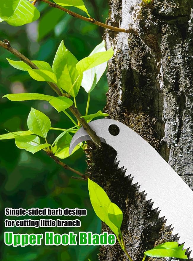 8.8FT Pole Saws for Tree Trimming: 2-in-1 Pole Saw With with Adjustable Length & Steel Blade Lightweight Manual Pruning Tool for Forestry Yard Garden Patio