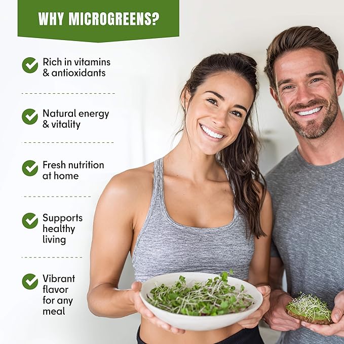 SproutMe Microgreens & Sprouting Seeds Variety Pack – 5 Varieties for Indoor Growing & Hydroponic Garden Use, Non-GMO Heirloom, 5,050+ Seeds for Planting Total – Basil, Broccoli, Radish, Pea & Spinach