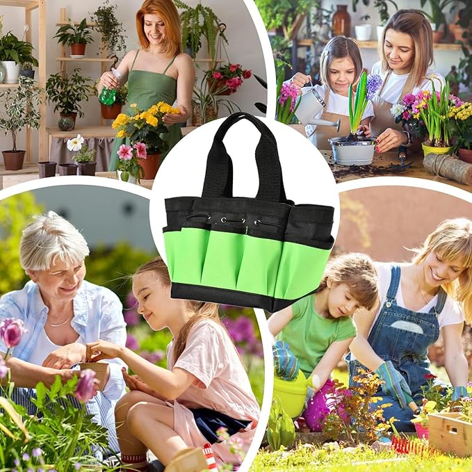 Gardening Tool Organizer - Multi Compartment Equipment Bag, Rugged Outdoor Storage Pouch, Yard Camping Park Accessories, Beach Gardening Utility Carrier, Heavy Duty Tool Kit Holder