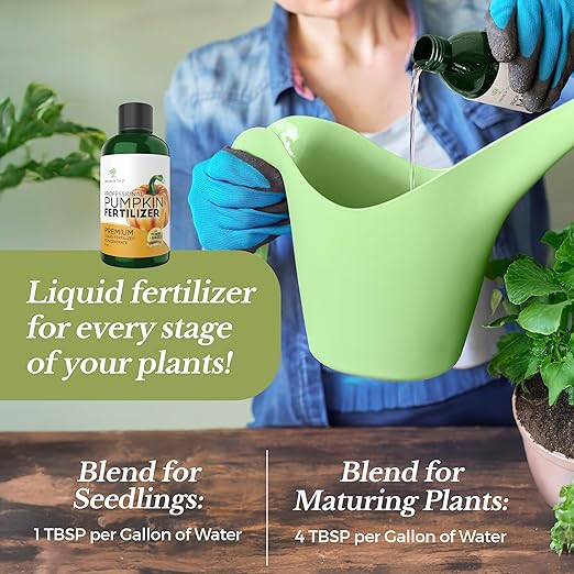 Professional Pumpkin Liquid Fertilizer 5-1-5 Concentrate 8 oz, Premium Organic Pumpkin Fertilizer, Plant Food for Pumpkin Plants, Liquid Fertilizer for Garden Vegetables Made in USA