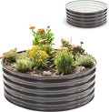 Epic Gardening 5-in-1 Modular Galvanized Raised Garden Bed Kit, 15" Tall Metal Planter Box, Durable Aluzinc Steel Raised Garden Bed Outdoor for Vegetables, Herbs, Flowers & Fruits - Round - Slate Grey