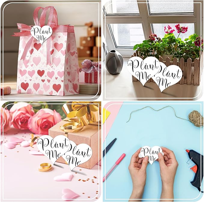 Heart Shaped Plantable Seed Paper, 60 Pieces, Wildflower Party Favors for Weddings, Showers, Birthdays, Memorials Garden Gifts