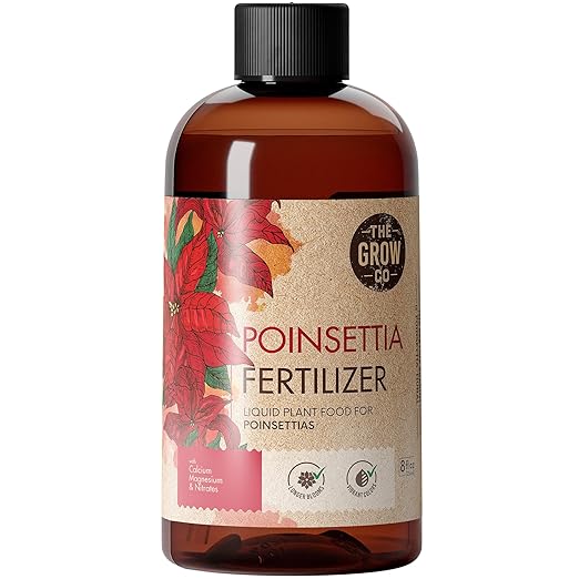 8oz Poinsettia Fertilizer - Easy to Use Poinsettia Plant Food - Keeps Your Christmas Flowers Fresh, Colorful & Vibrant All Holiday Seasion - Ideal Fertilizer for Long-Lasting Christmas Flower Decor