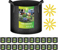iPower 20 Pack 1 Gallon Grow Bags, Garden Planting Nonwoven Fabric Pots with Reinforced Handle, Heavy Duty and Aeration Planter Pot for Tomato, Fruits, Vegetables and Flowers, 20 Labels Included