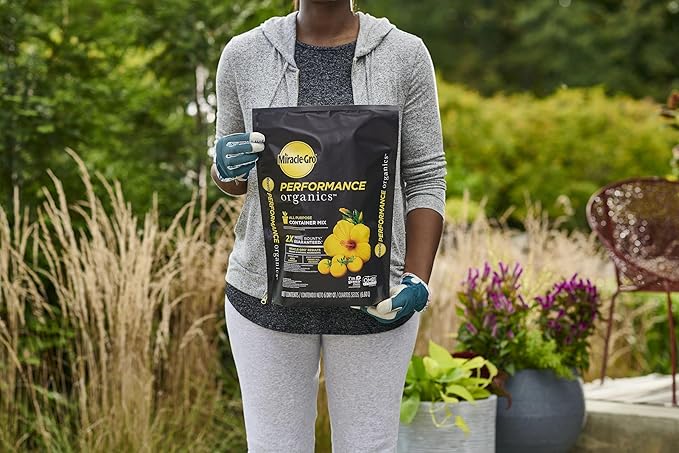 Miracle-Gro Performance Organics All Purpose Container Mix, Feeds for Up to 3 Months, For Container Gardening, 6 qt. (3-Pack)