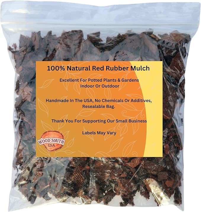 Brown Rubber Mulch for Landscaping - Durable and Eco-Friendly Garden Mulch - Perfect for Garden, Potted Plants & Outdoor Decor - 8 Quarts