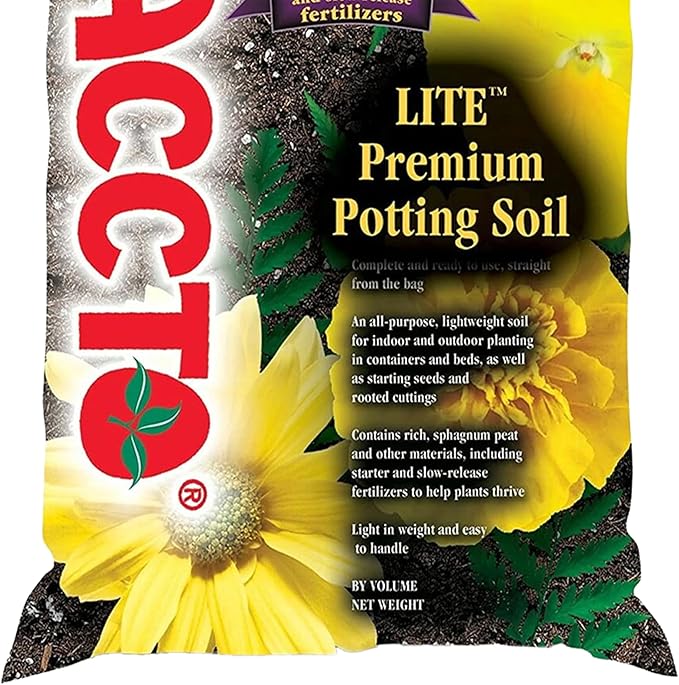 Michigan Peat 1420 Baccto Lite Premium Potting Soil for Indoor Outdoor Gardening, Seed Starting, Propagation, and More, 20 Quart Bag (2 Pack)