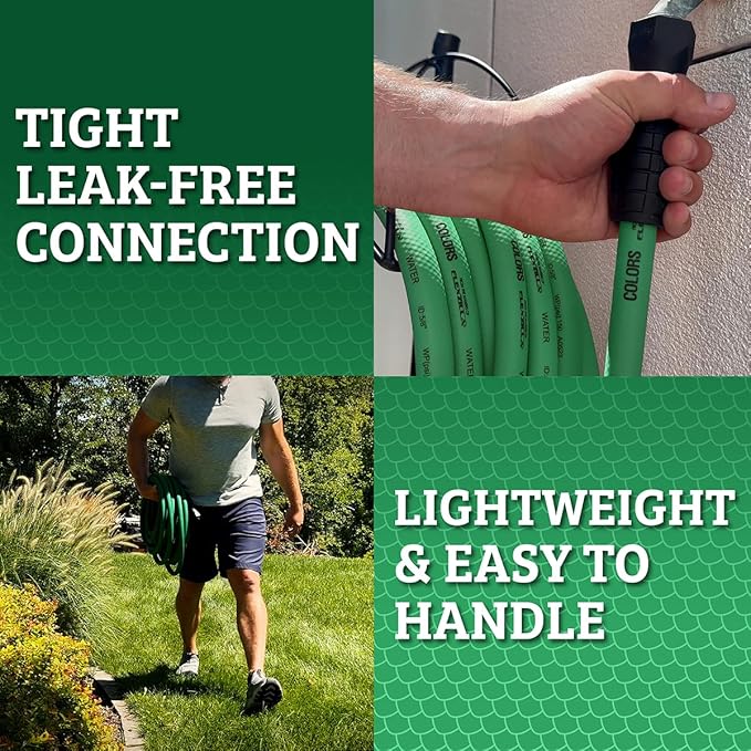 Flexzilla Colors SwivelGrip Garden Hose 5/8 in. x 25 ft., Lightweight All-Weather Water Hose, Durable and Flexible, Leak-Free Connections, Forest Green