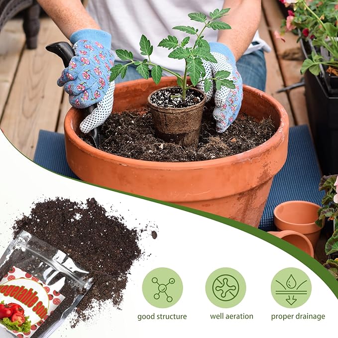 Doter Organic Vegetable Soil Mix 4qt, Indoor Plants Potting Mix for All Potted Vegetable Like Tomatoes Lettuce Bell Peppers, Grow Healthy houseplants Indoors