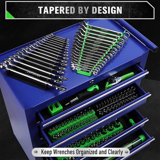 22-Piece Socket Organizer & Magnetic Wrench Organizer Set, 1/4", 3/8", 1/2" Drive Socket Holder, Total 64 Slots Metric & SAE Magnetic Wrench Holder (Socket, Wrenches not Included)