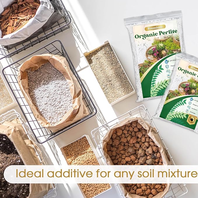 Organic Perlite for Plants,2 Quart Premium Horticultural Perlite for Indoor and Outdoor Plants,Enhance the Ventilation and Drainage of the Soil,Optimal for Potting Mixes