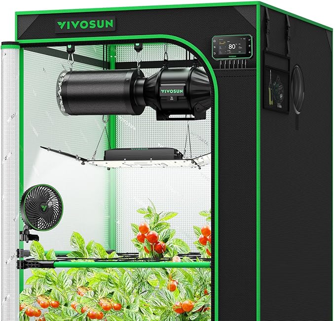 VIVOSUN Smart Pro Grow Tent Kit Plus, 3 × 3ft 3-Plant Kit, WiFi-Integrated Automatic Control with GrowHub E42A+, 2-in-1 Tunable Spectrum LED Grow Light, 360°Ventilation & Circulation Control System
