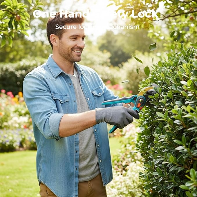 Professional Pruning Shears for Gardening Heavy Duty Hand Pruners Sharp Bypass Garden Clippers Plant Scissors for Tree Trimming Flowers and Shrubs