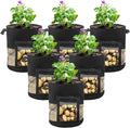 6 Pack 5 Gallon Visible Potato Grow Bags, Thickened Nonwoven Fabric Pots Potato Growing Containers with Handles & Visible Flap, Plant Grow Bags for Growing Potatoes, Tomatoes, Flowers, and Vegetables