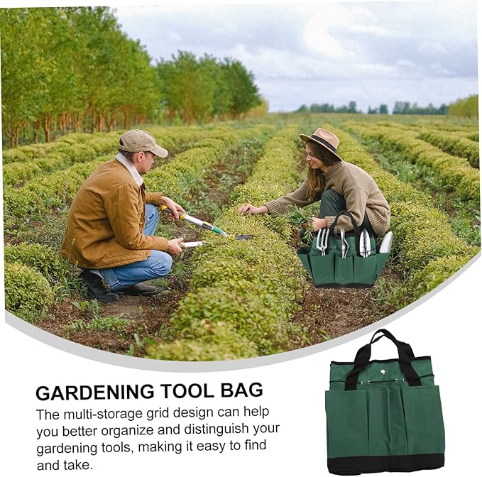 Uonlytech Gardening Tool Bag Organizer High Capacity Oxford Cloth Tote Handles Portable Garden Tool Storage for Lawn Care Gardening Accessories and Yard Work