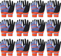 12 Pairs Gardening Gloves for Men Women, Summer Work Thorn Proof Gloves Breathable Latex Coated Outdoor Protective Yard Glove for Weeding, Digging, Raking, and Pruning