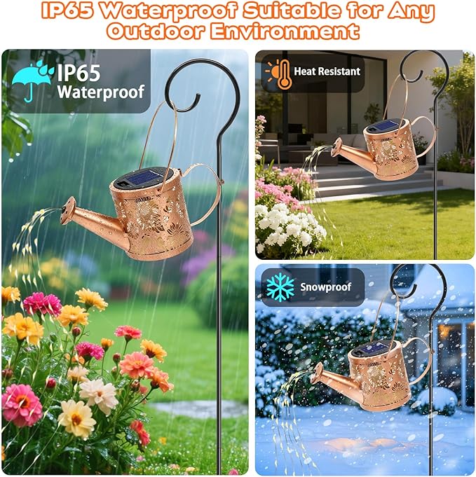 Solar Watering Can Lights, Sunflower Decorative Hanging Lantern Solar Lights Outdoor Waterproof, Gifts for Mom Women Grandma Mother's Day, Retro Metal Garden Decor for Outside Yard Patio Lawn