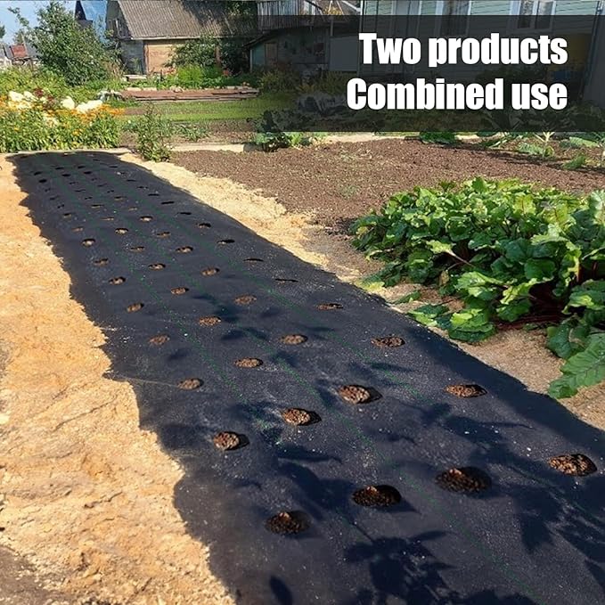 Weed Barrier Landscape Fabric with 3'' Planting Holes,Garden Weed Barrier Fabric 3.3 Ft X 11.8 Ft Heavy Duty Weed Block Gardening Mat Soil Erosion Control and UV Stabilized