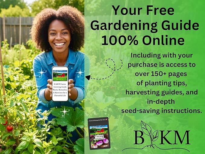 B&KM Farms 50,000+ Heirloom Seed Kit – 50 Varieties of Non-GMO Vegetable, Fruit & Herb Seeds for Home Gardening – High Germination, Hand-Packed, Weather-Resistant Packaging
