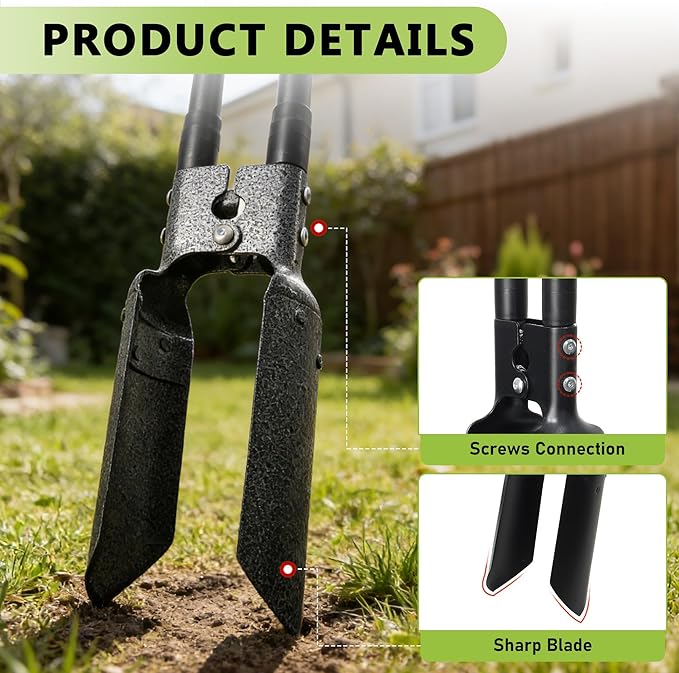 LLARGUEST Post Hole Digger, Fence Post Puller Shovels for Digging Hole Digger for Plants,57 Inch Grey Heavy Duty Metal Digging Tools for Transplant Camping Gardening