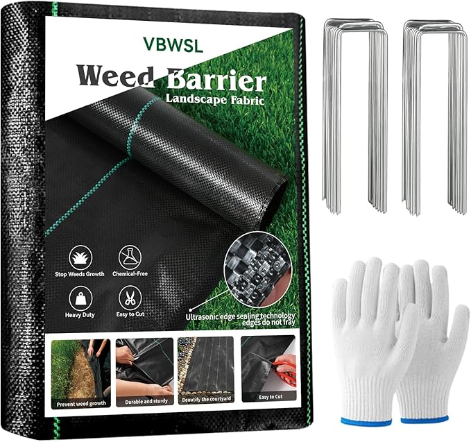 Weed Fabric Barrier Heavy Duty, 4FT x 100FT 3.2oz Garden Weed Blocker Fabric,High Permeability for Weed Blocker Weed Mat, Driveway Fabric, Weed Control Garden Cloth