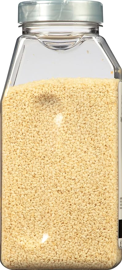 McCormick Culinary Whole Sesame Seed, 16 oz (Pack of 6) - Six 16 Ounce Containers of Hulled Whole White Sesame Seeds Perfect for Noodle Dishes, Sushi, Stir-Fries and Coating for Meat and Fish